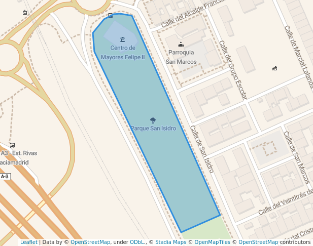 walking in Parque San Isidro map in Rivas-Vaciamadrid