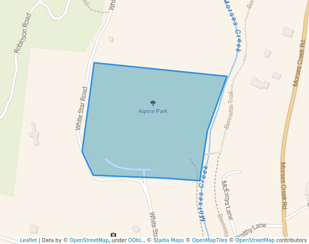 walking in Alpine Park map in Wandiligong