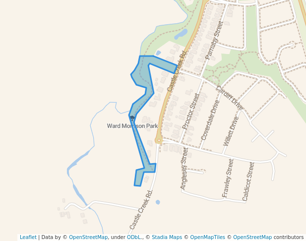 walking in Ward Morrison Park map in Wodonga