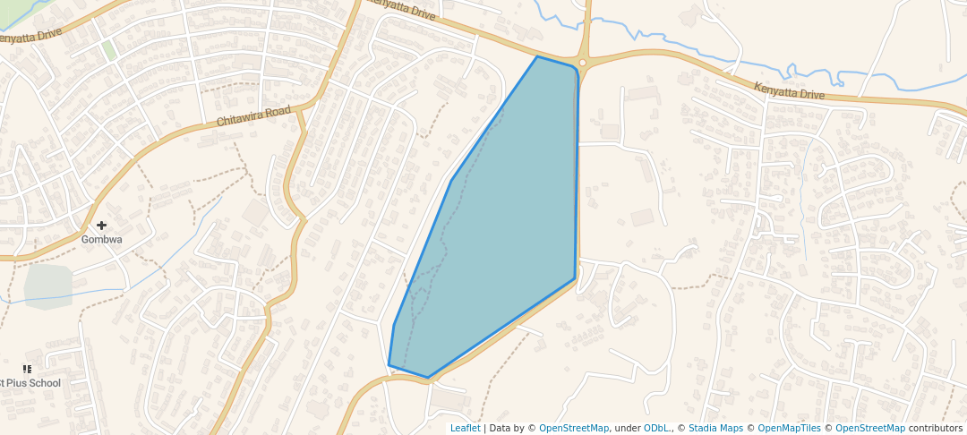 walking in Mjamba Park map in Blantyre