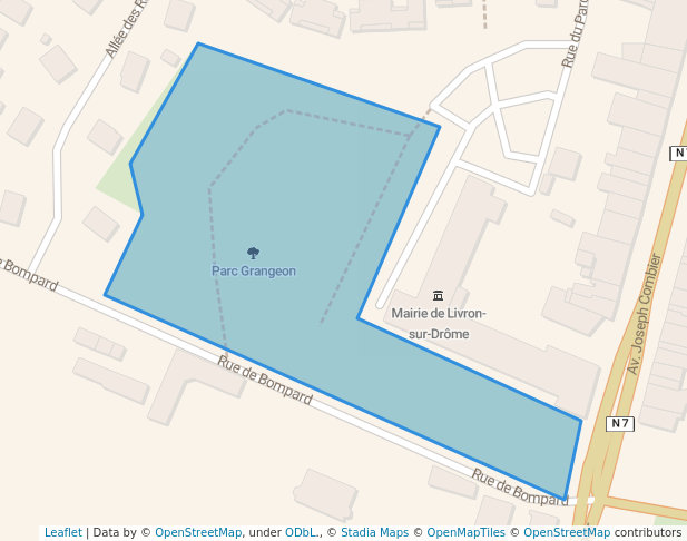 walking in Parc Grangeon map in Livron-sur-Drôme