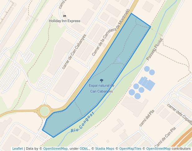 walking in Espai natural de Can Cabanyes map in Granollers