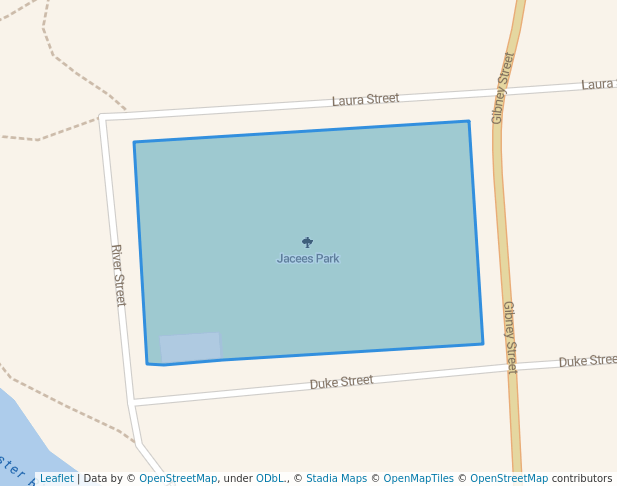 walking in Jacees Park map in Maffra