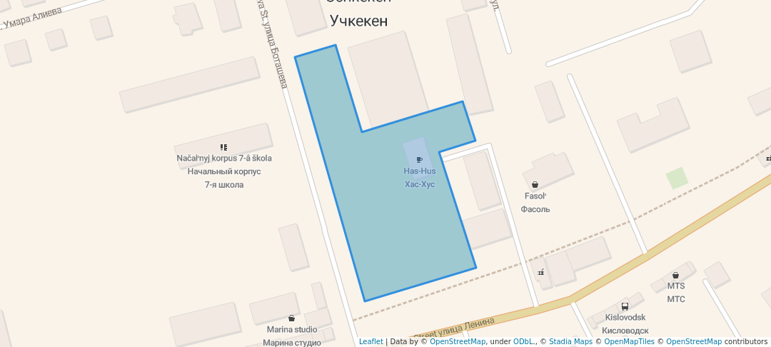 walking in Парк дома культуры map in Uchkeken