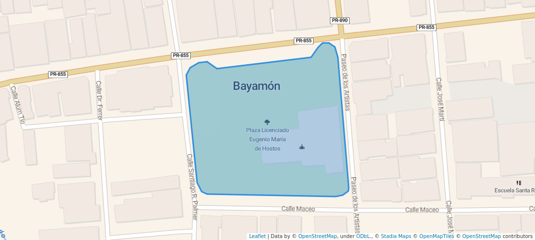 walking in Plaza de Recreo map in Bayamón