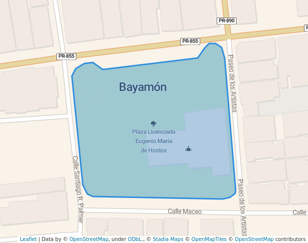 walking in Plaza de Recreo map in Bayamón