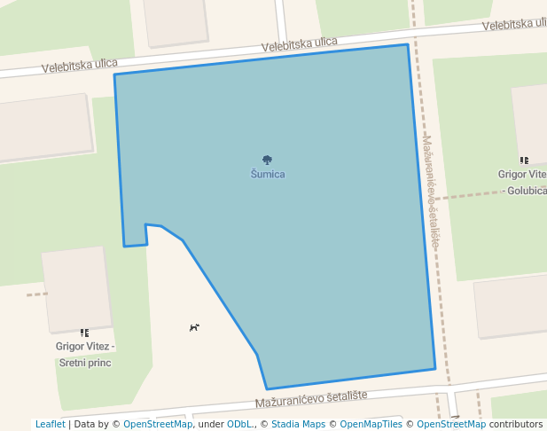 walking in Šumica map in Split