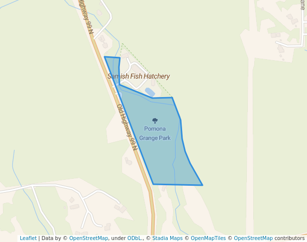 walking in Pomona Grange Park map in Sedro-Woolley