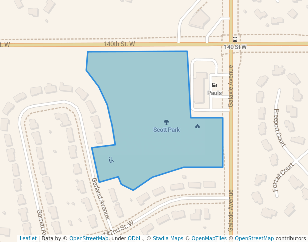 walking in Scott Park map in Apple Valley