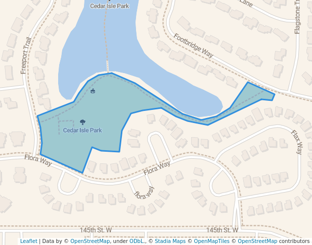 walking in Cedar Isle Park map in Apple Valley