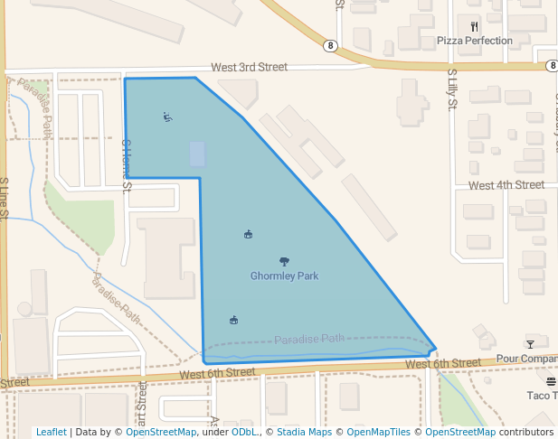 walking in Ghormley Park map in Moscow