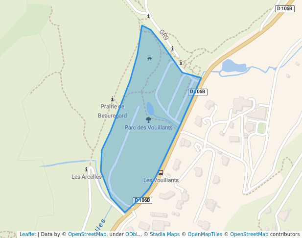 walking in Parc des Vouillants map in Seyssinet-Pariset