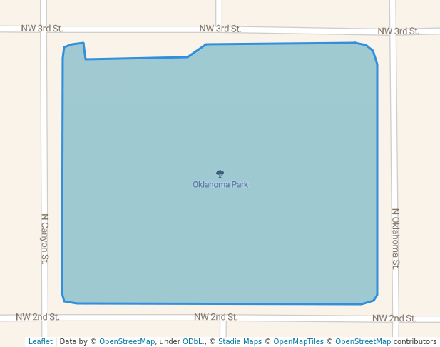 walking in Oklahoma Park map in Guymon