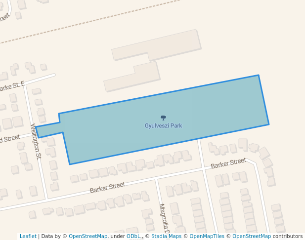walking in Gyulveszi Park map in Tillsonburg