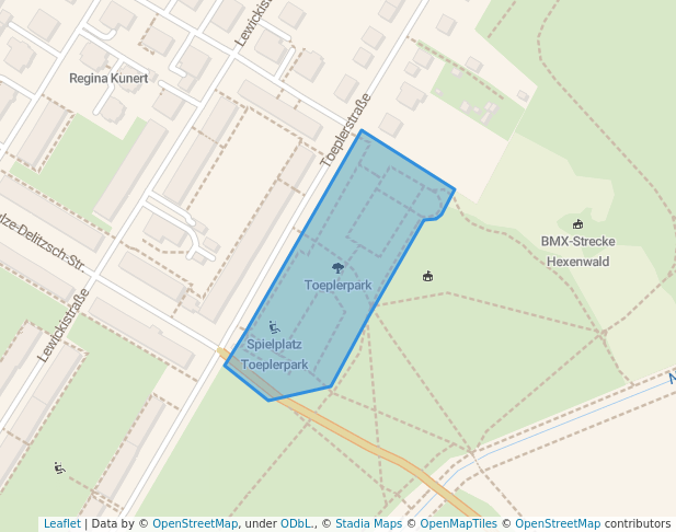 walking in Toeplerpark map in Dresden