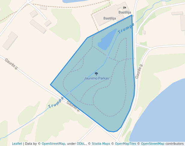 walking in Jaunimo Parkas map in Tauragė