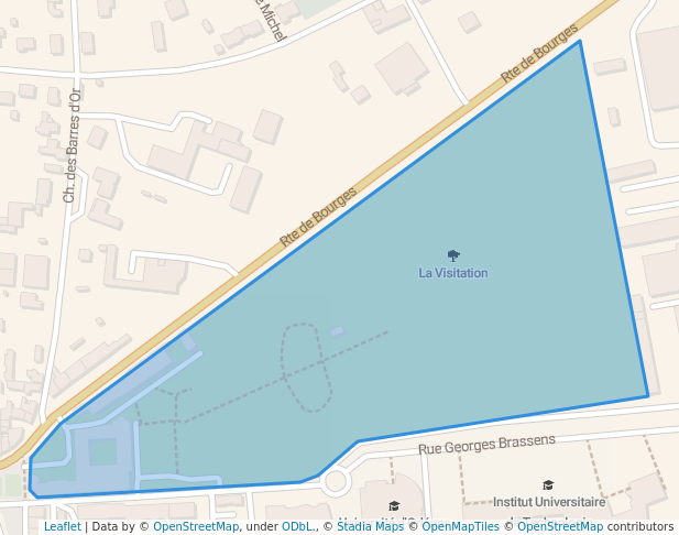 walking in La Visitation map in Issoudun