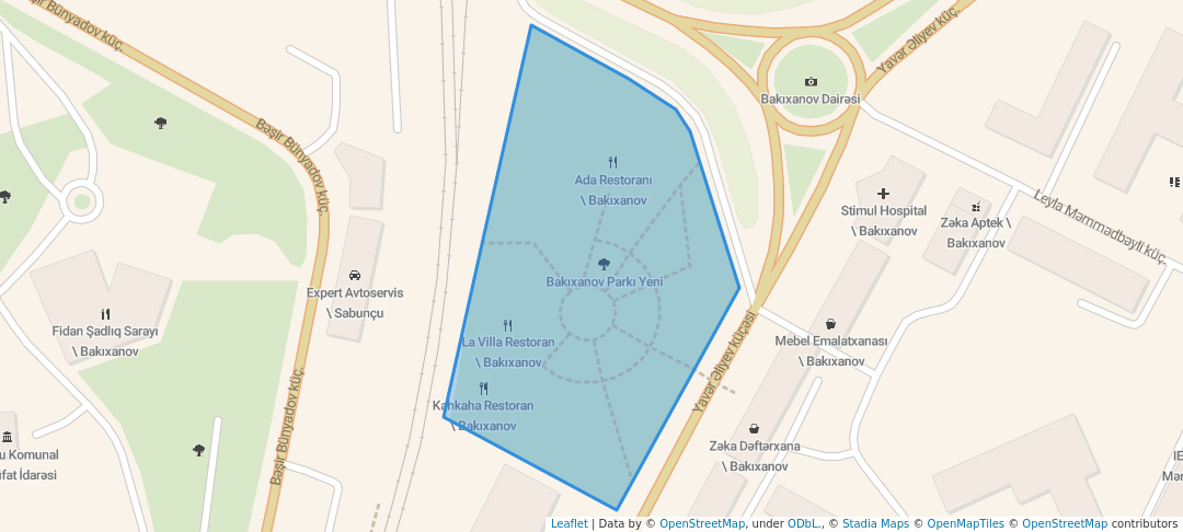 walking in Bakıxanov Parkı Yeni map in Bakixanov