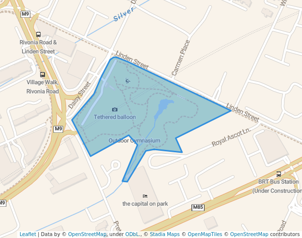 walking in Mushroom Farm Park map in Sandton