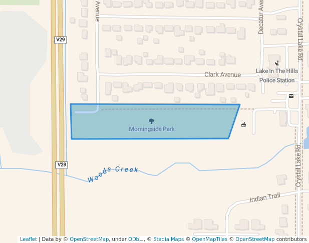 walking in Morningside Park map in Lake in the Hills