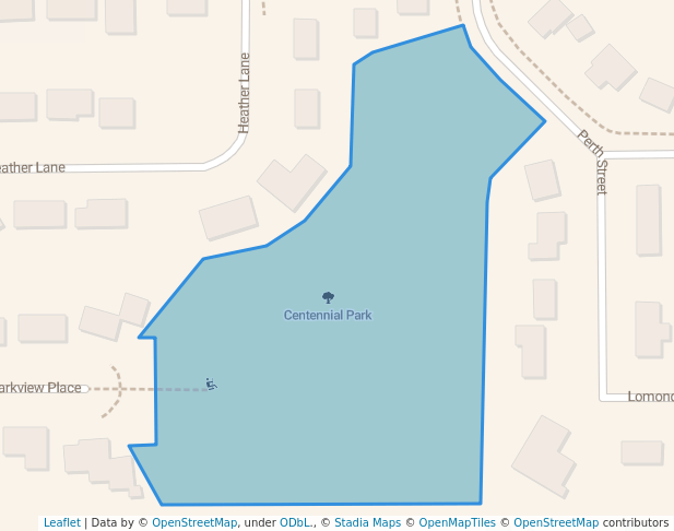 walking in Centennial Park map in Glasgow