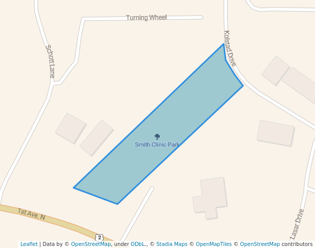 walking in Smith Clinic Park map in Glasgow