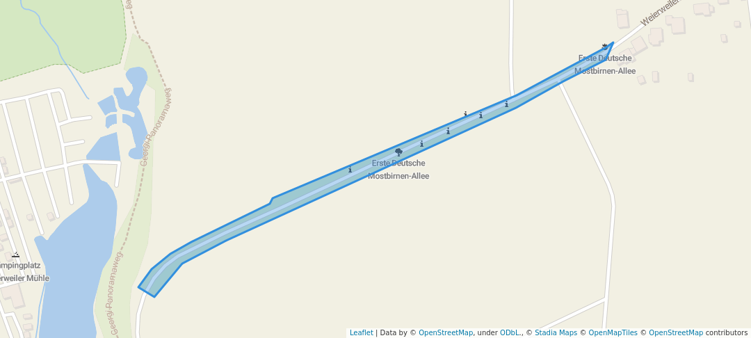 walking in Erste Deutsche Mostbirnen-Allee map in Weiskirchen