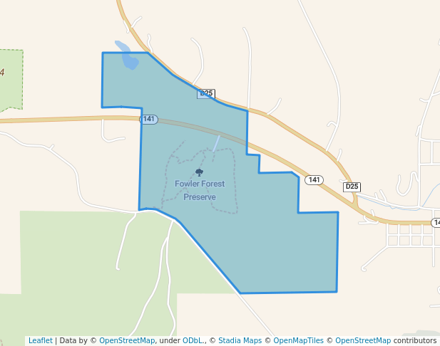 walking in Fowler Forest Preserve map in Smithland
