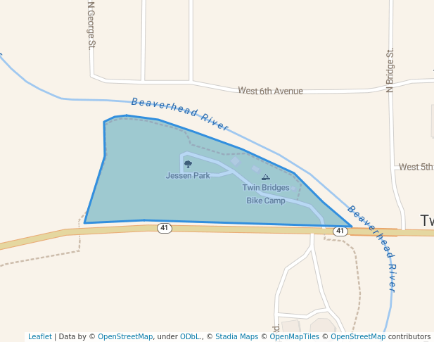 walking in Jessen Park map in Twin Bridges