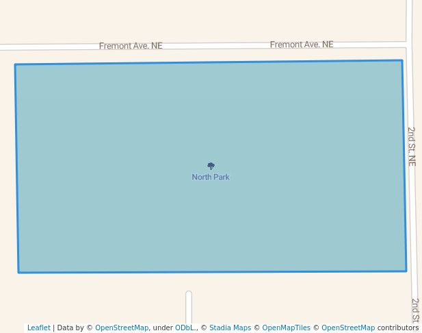 walking in North Park map in Renville