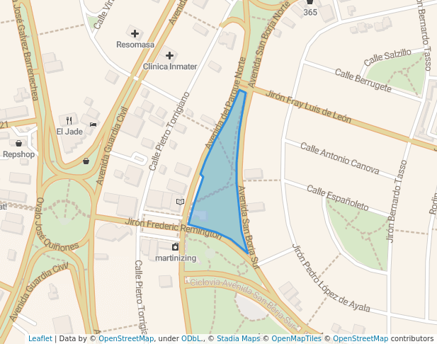 walking in Parque de la Familia map in San Borja