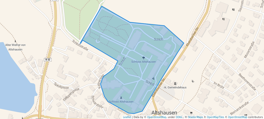 walking in Schloss Altshausen map in Altshausen