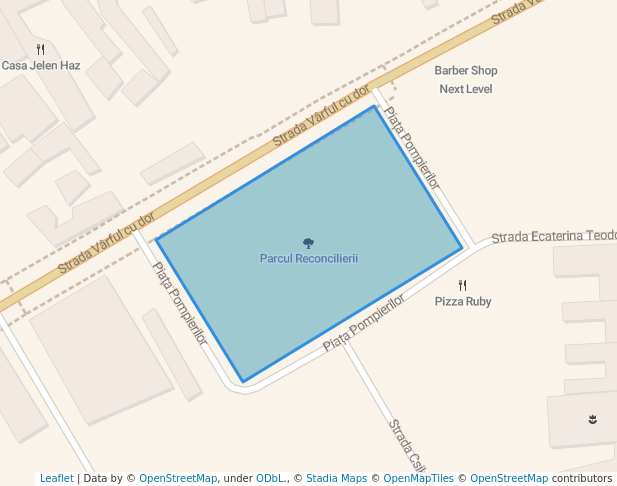 walking in Parcul Reconcilierii map in Arad