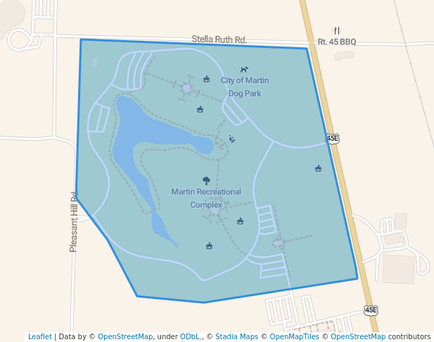 walking in Martin Recreational Complex map in Martin