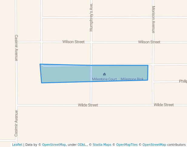 walking in Milestone Park map in Dryden