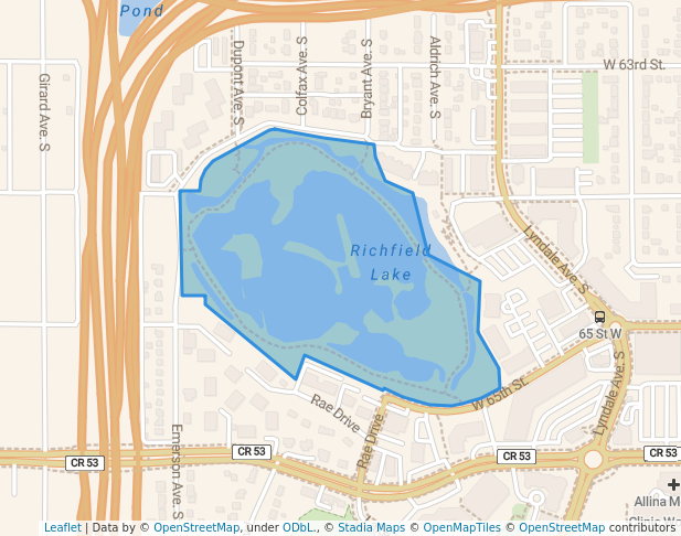 walking in Richfield Lake Park map in Richfield