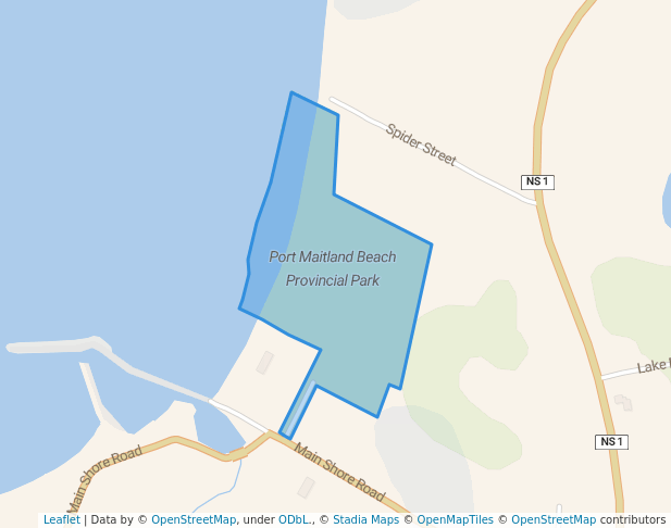 walking in Port Maitland Beach Provincial Park map in Yarmouth