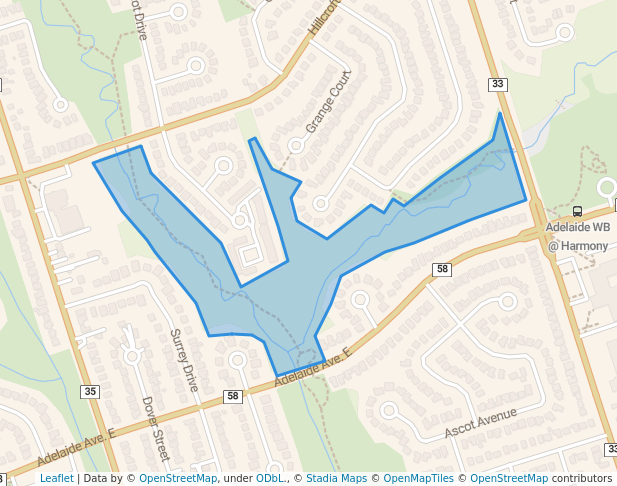 walking in Greenbriar Park map in Oshawa