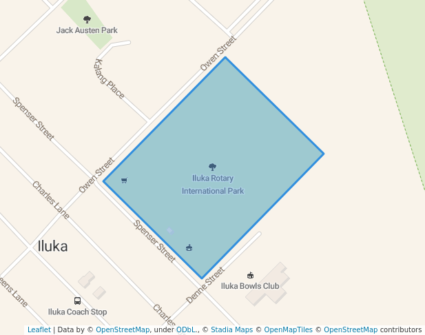 walking in Iluka Rotary International Park map in Iluka