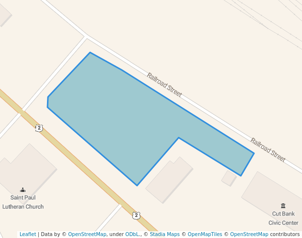 walking in Main Street City Park map in Cut Bank