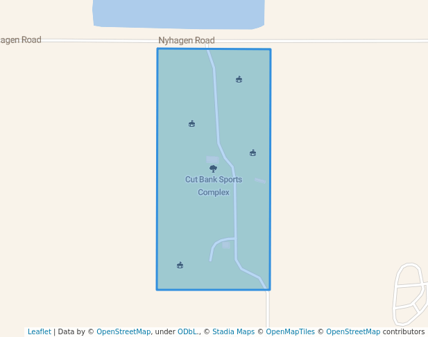 walking in Cut Bank Sports Complex map in Cut Bank