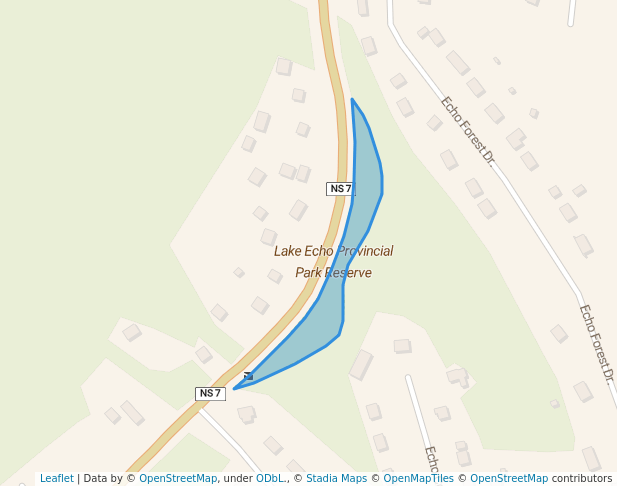 walking in Lake Echo Provincial Park Reserve map in Lake Echo