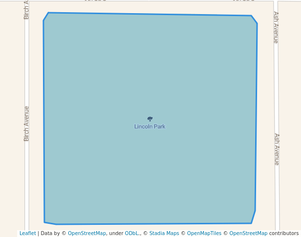 walking in Lincoln Park map in Shelby