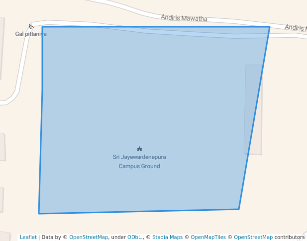 walking in Sri Jayawardenapura Campus Ground map in Nugegoda
