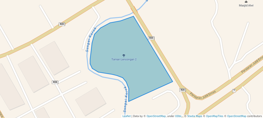 walking in Taman Lencongan 2 map in Kangar