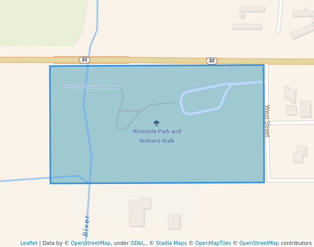 walking in Riverside Park and Wetland Walk map in Suring