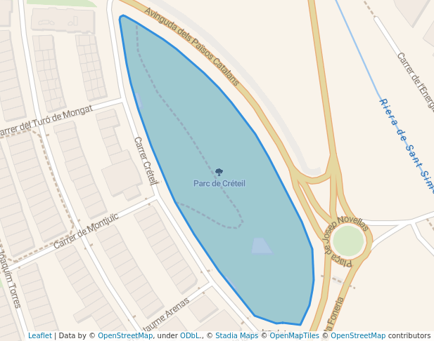 walking in Parc de Créteil map in Mataró