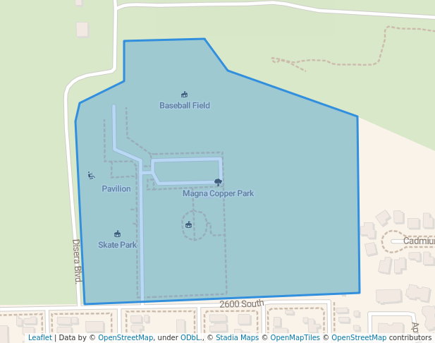 walking in Magna Copper Park map in Magna