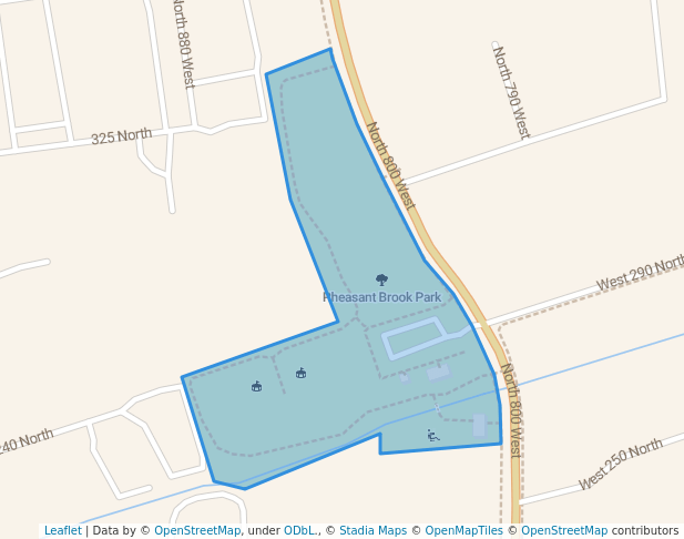walking in Pheasant Brook Park map in Lindon