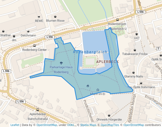 walking in Parkanlage Haus Rodenberg map in Dortmund